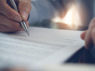 Signing a contract